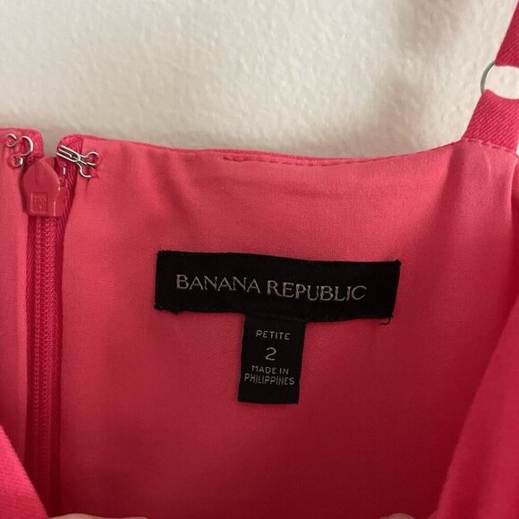 Banana Republic Women 2P Pink Strappy Bi-Stretch Cami Sheath Cocktail Dress - Picture 5 of 9
